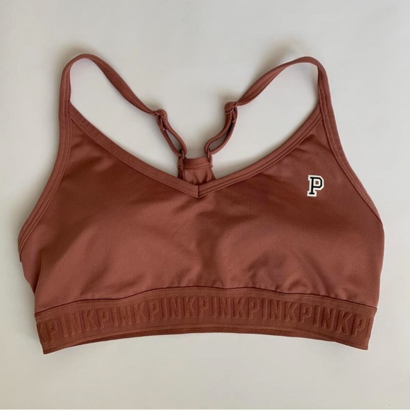 VS PINK | Ultimate Lightly Lined Sports Bra in Light Brown Size Medium - Picture 1 of 3